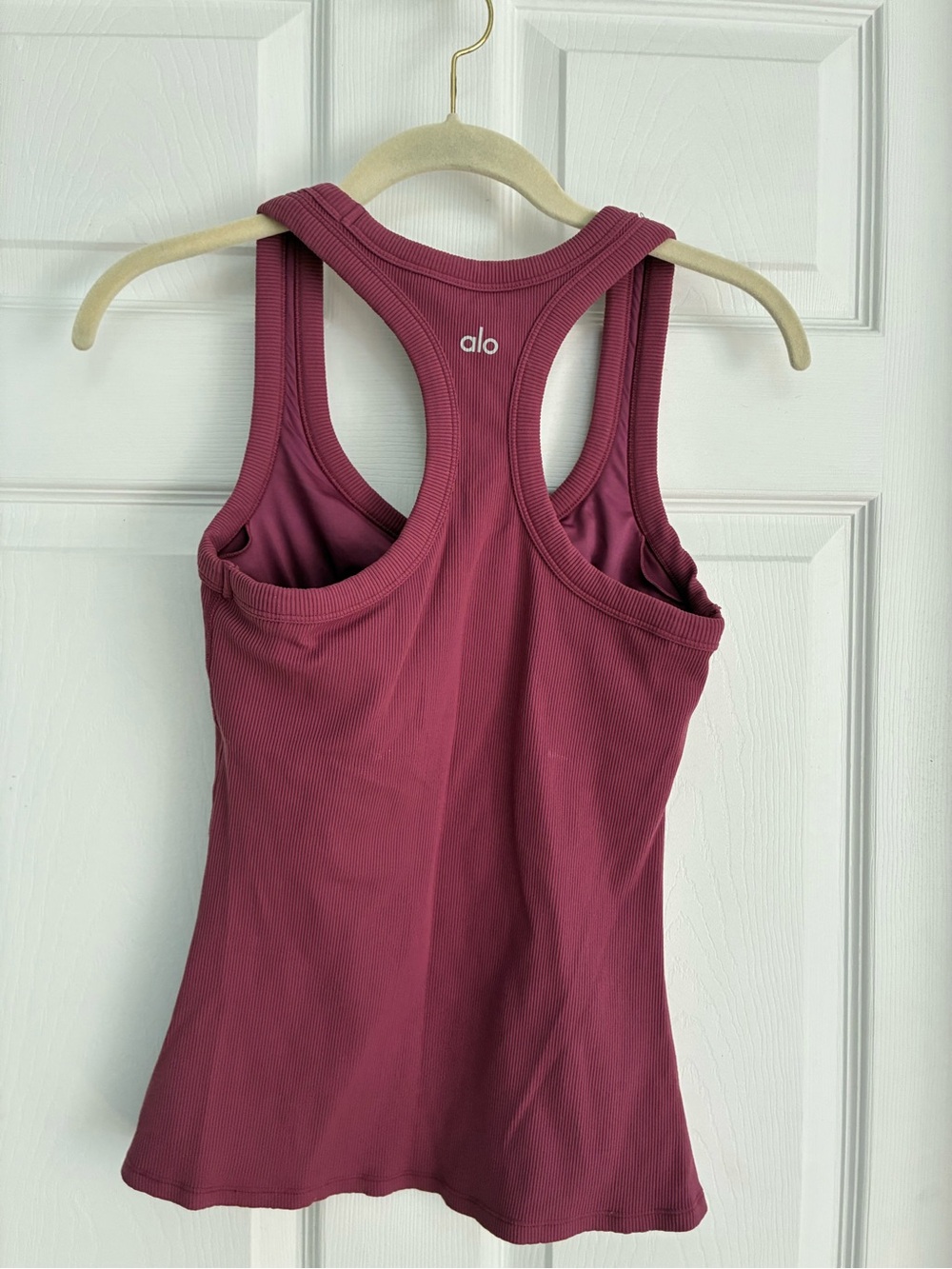 ALO Yoga Ribbed Racerback Tank - Raspberry - Picture 2 of 4